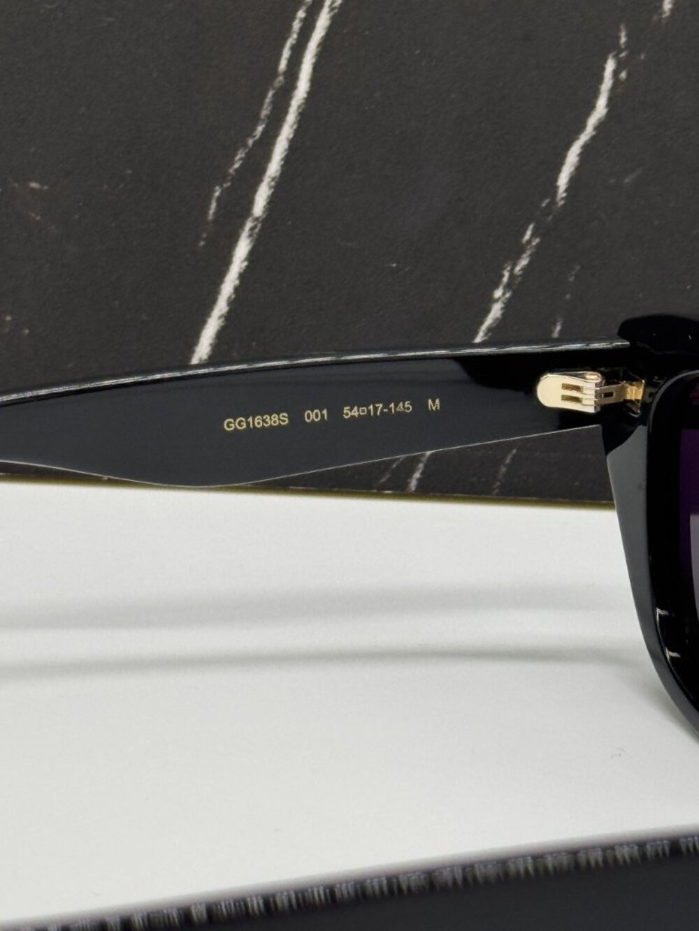 NEW GUCCI GG1638S 001 SUNGLASSES BLACK WOMEN EYEWEAR - Picture 8 of 10